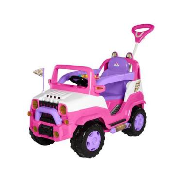 Imagem de Carrinho Carro Jeep 4x4 Passeio Infantil Rosa Com Som - Calesita, Rosa