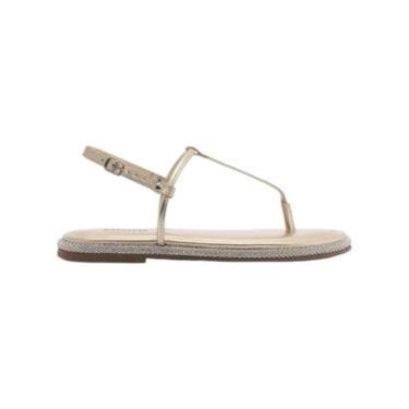 Imagem de Sandalia Rasteira Feminina Anacapri Slim Sola Glam Dourada-Feminino
