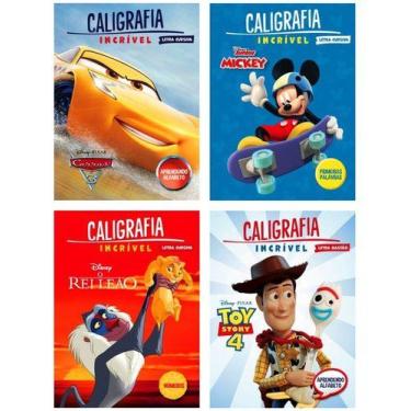 Imagem de Kit 4 Livros Infantis Caligrafia Incrível Personagens Disney - Bicho E