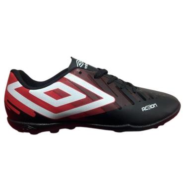 Imagem de CHUTEIRA UMBRO SOCIETY  ACTION-PRETO/VERMELHO/BRANCO-Masculino