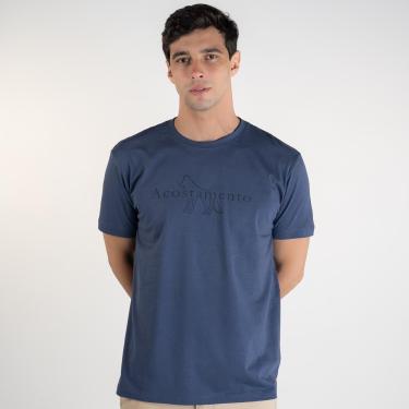 Imagem de Camiseta Acostamento Wolf Escrita Azul Navy-Masculino