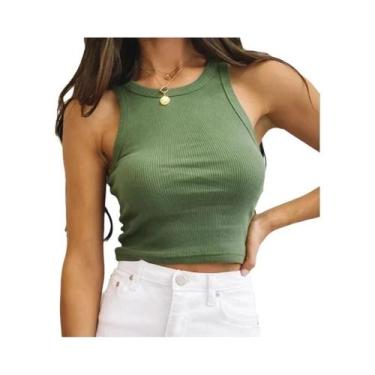 Imagem de Top Cropped Canelado Branco Sem Alças Para Mulheres, Colete Curto Casu