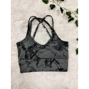 Imagem de Top Degrade Feminino Fitness Academia - bella fitness, Cinza marmoriza