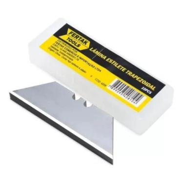 Imagem de Kit 10 lâminas estilete trapezoidal 18mm refil fertak