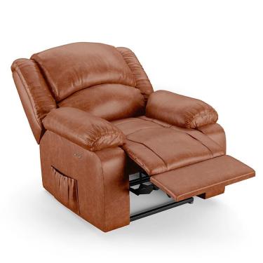 Imagem de Poltrona Do Papai Reclinável Pietra Power Touch Fh9 Pu Caramelo Brilho - Mpozenato