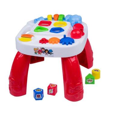 Imagem de Mesa didática play time de brinquedo atividades mesinha vermelha pedag