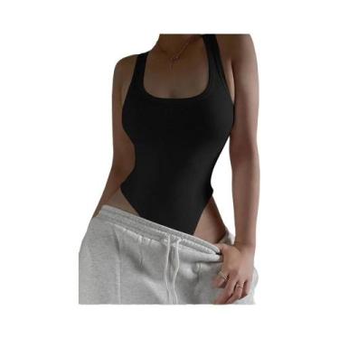 Imagem de Body Feminino De Tricô Sem Mangas Com Ombro a Ombro, Sensual E Justo, 