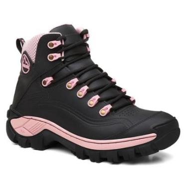 Imagem de Coturno Feminino Bota Em Couro Legítimo Resistente Reforçada Com C.A Leve Macia Confort...