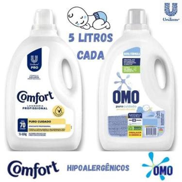 Imagem de Kit Lava Roupas e Amaciante Puro Cuidado para Peças Finas de Bebês 5L 