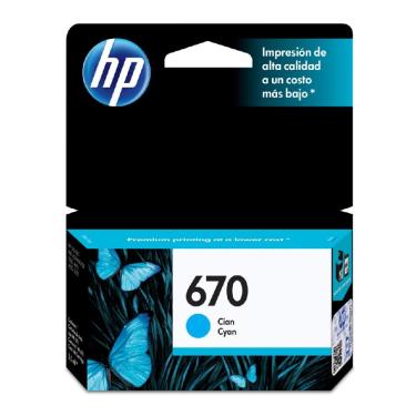 Imagem de Cartucho HP 670 Ciano - CZ114AB - Original