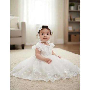 Imagem de Vestido Bebê Branco Batizado Mandrião Batismo Casamento - Baby Plush, 