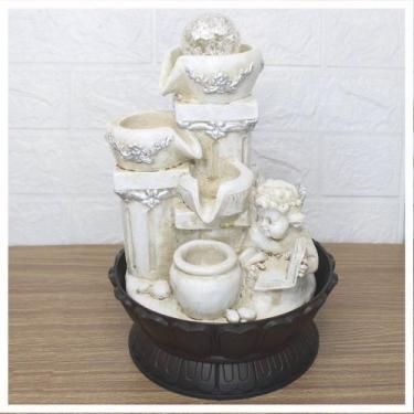 Imagem de Fonte De Água Decorativa Cascata Anjo 3 Quedas Luz De Led Bivolt - Gic