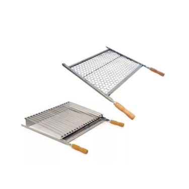 Imagem de Kit Churrasco Grelha Parrilla + Grelha Moeda em Inox Pantheon - 50X40 