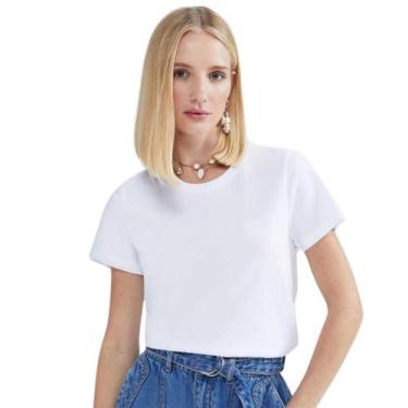 Imagem de Blusa hering slim manga curta feminino ref: her0241, Branco, PP