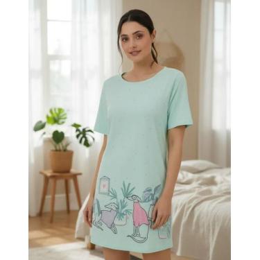 Imagem de Camisola Camisetão Algodão Várias Estampas P Ao Xgg Malwee, Verde clar