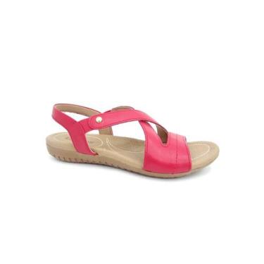 Imagem de Sandalia Usaflex Rasteira de Couro R1804 Magenta, 38, Magenta