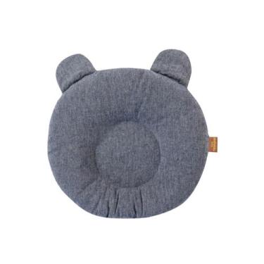 Imagem de Travesseiro Anatômico Bebê Ursinho Linho Batistela Baby, Jeans