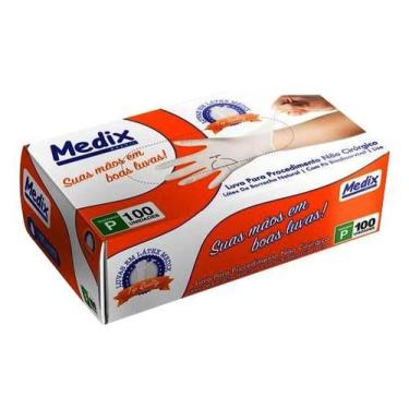 Imagem de Luva latex procedimento com pó tamanho p 100 unidades medix