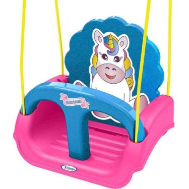 Imagem de Balanço infantil rosa desenho unicornio Xalingo