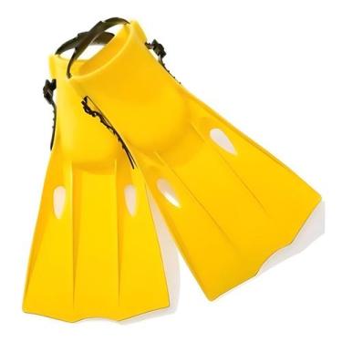 Imagem de Nadadeira Pé de Pato  Amarela Media Tamanho 30 ao 35 - Intex, Amarelo