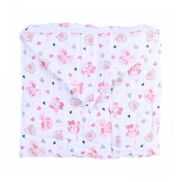 Imagem de Toalha Banho Bebê Soft Fralda c/ Capuz 85cm x85cm -Baby Gijo, Ursinha