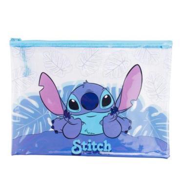 Imagem de Necessaire Estojo Transparente Stitch 17x21cm - Disney