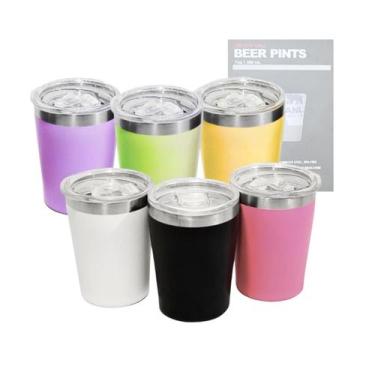 Imagem de Mini Copo Térmico em Aço Inox 260 ml COM TAMPA Rosa Bebê - XLS