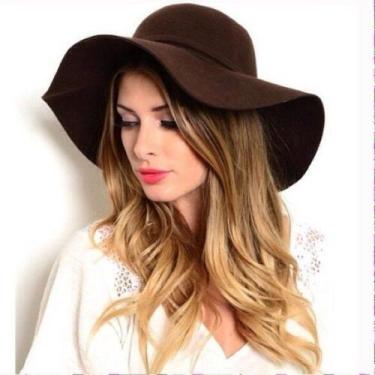 Imagem de Chapéu Floppy Feminino de Feltro Marrom - Stampa Look