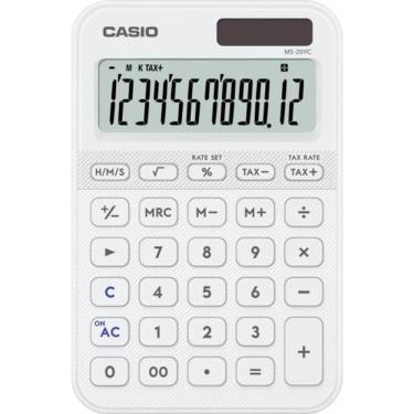 Imagem de Calculadora de Mesa Casio MS-20YC 12 Dígitos com Alimentação Solar e Bateria 10.1cm X 15.45cm 1.8cm Branca