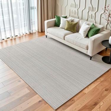 Imagem de Tapete Sala Quarto Casal Grande 2,00 x 1,40m Antiderrapante Artesanal de Tear Rústico 100% Algodão Cru Trama Colorida Decoração Chevron Geométrico Lavável