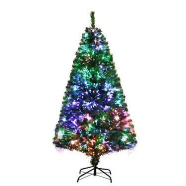 Imagem de Árvore de Natal HAPPYGRILL de fibra óptica pré-iluminada de 5 pés com 