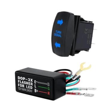 Imagem de Interruptor Universal De Sinal De Direção LED Com Kit De Ligar/desliga