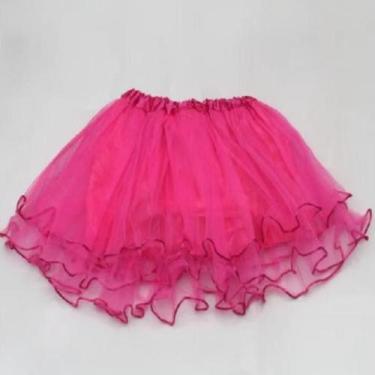 Imagem de Saia Tutu Tule Infantil 3 Camadas Com Babados Festas Balé Cor:PinkTama