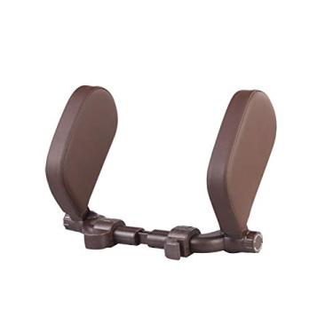 Imagem de Bestgift almofada para encosto de cabeça de assento de carro, ajustável em ambos os lados, suporte de pescoço removível, almofada de pescoço de espuma de memória para crianças e adultos café 35 x 20 x 11 cm