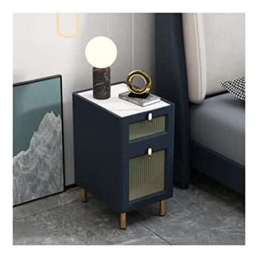 Imagem de Mesas Laterais de Cama Moderna Mesa de Cabeceira Simples Leve Luxo Armário Lateral de Vidro Armário de Cabeceira Madeira Pequeno Sofá Gabinete Mesas de Cabeceira para Quarto (Cor: F)
