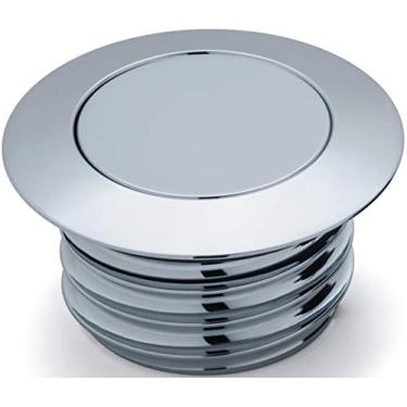 Imagem de Kuryakyn Tanque de combustível/tampa de gás 7178 ventilado com montagem embutida com rosca direita para motocicletas Harley-Davidson 1996-2019 com tanques de parafuso, cromado