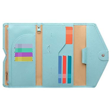 Imagem de ZOPPEN Carteira de viagem multiuso com bloqueio de RFID para passaporte Porta-cartão de vacina e passaporte, combo organizador de documentos com três dobras, essenciais para viagem, One Size