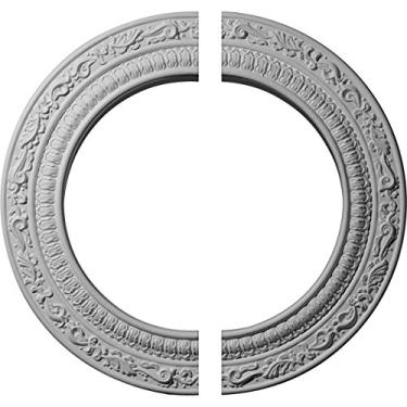 Imagem de Ekena Millwork Medalhão de teto CM12AD2 Andrea, 30,3 cm OD x 20,3 cm ID x 1/2 P (serve para coberturas de até 8,3 cm), preparado de fábrica