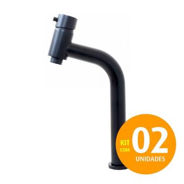 Imagem de Torneira Monocomando Link Alta Mesa Lavatório Black Kit 02un