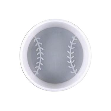 Imagem de Molde de silicone de beisebol | Tamanho 9,5 cm de largura x 9,5 cm de comprimento x 2,5 cm de profundidade | Design de beisebol para freshie, sabonete, resina, velas