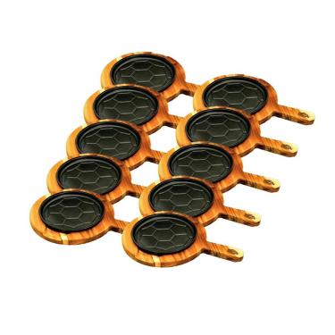 Imagem de Kit 10 Chapas Petisco Redonda Copa 2022 Com Suporte 20x4cm