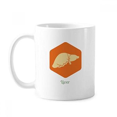 Imagem de Body Organs Caneca laranja fígado cerâmica cerâmica xícara de café porcelana louça