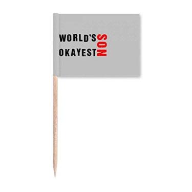 Imagem de World's Okayest Son Best Quote Toothpick Flags Marker Topper Decoração de Festa