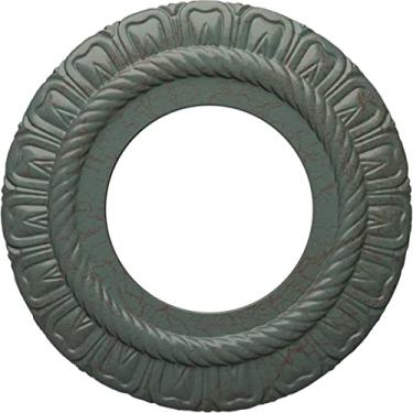 Imagem de Ekena Millwork Medalhão de teto Claremont CM09CLCBC 22,9 cm x 4-1/5.1 cm x 1/5.1 cm, Cloud Burst Crackle