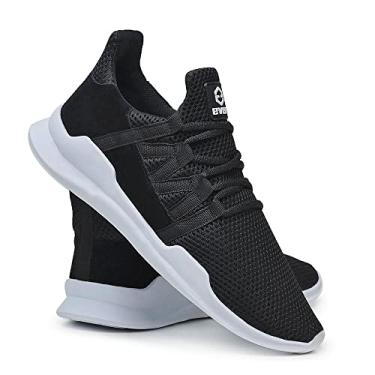 Imagem de Tenis Caminhada Corrida Leve Macio Confortável Academia Fitness - Preto+branco - 41