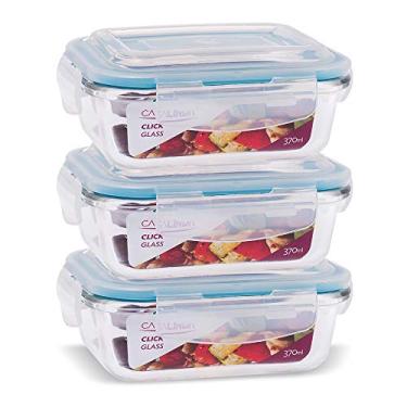 Imagem de Conjunto 3 Potes Vidro Hermético Marmita Mantimentos 370ml