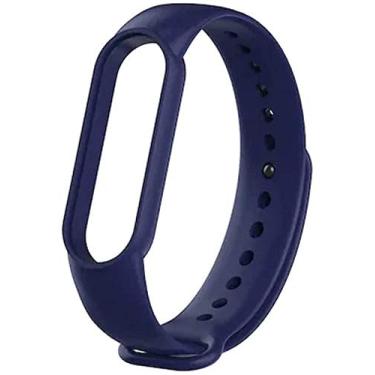 Imagem de Pulseira extra Pulseiras extras compatível com relogio mi band 5- New version premium (Azul escuro)