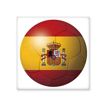Imagem de Azulejo de cerâmica brilhante com a bandeira nacional da Espanha de futebol americano