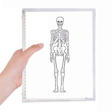 Imagem de Caderno de estrutura óssea do corpo humano, agenda de folhas soltas recarregável
