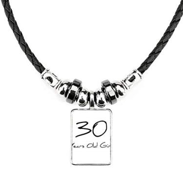 Imagem de DIYthinker Colar com pingente de corda de couro para meninas de 30 anos